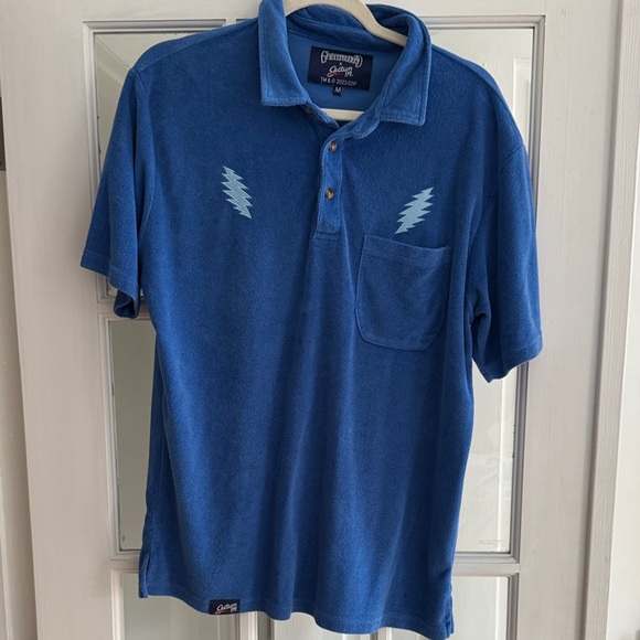 Grateful Dead Men's Electric Blue Polo - Picture 1 of 3